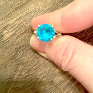 Size 6 925 stamped blue topaz ring